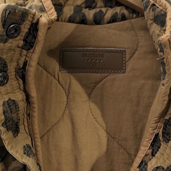 Blank NYC Tan Brown Black Spotted Leopard Quilted Button Up Bomber Jacket S - Picture 6 of 9